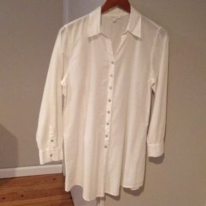White linen tunic top